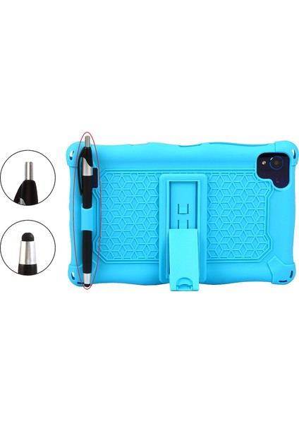 Galaxy Tab A7 Lite 2021 Için Tablet Kılıfı 8.7 Inç T220 T225 Silikon Kılıf Kalemli ve Askılı Tablet Standı (D) (Yurt Dışından) modelleri