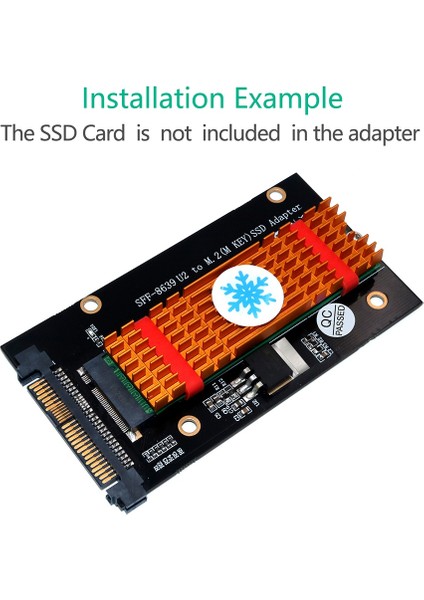 Ek Kartlar M.2 Ssd'den U2 Adaptörüne Nvme M.2 SSD U2 Kart Anahtarı Glod Soğutuculu M (Yurt Dışından)