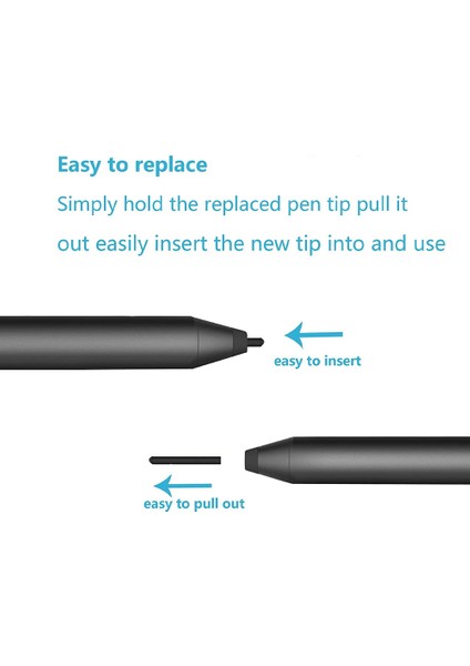 Surface Pro 4 Için 3 Paket Siyah Manyetik Kontak Stylus Kalem Ipuçları Değiştirme (Kontak Stylus Dahil Değildir) (Yurt Dışından)