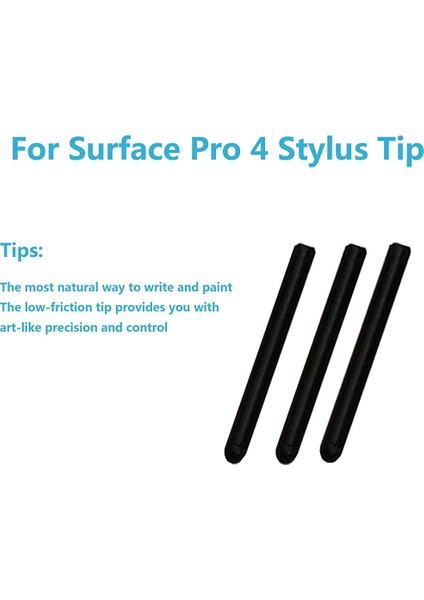 Surface Pro 4 Için 3 Paket Siyah Manyetik Kontak Stylus Kalem Ipuçları Değiştirme (Kontak Stylus Dahil Değildir) (Yurt Dışından)