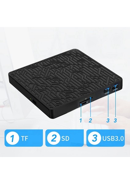 Usb3.0 Mobil Optik Sürücü Dvd/cd Yazıcı 3'ü 1 Arada Arayüz Bilgisayar Evrensel Çok Fonksiyonlu Harici Optik Sürücü (Yurt Dışından)
