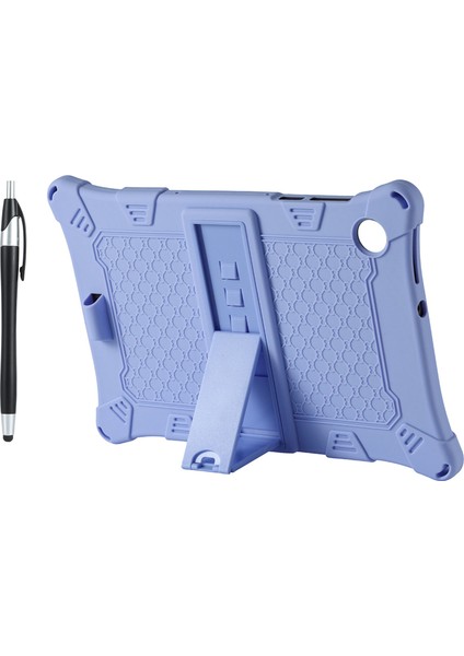 M10 TB-X606F/M10 X306F Için Tablet Kılıfı 10,3 Inç Tablet Düşme Önleyici Kılıf, Tablet Standı ve Kalemli (Mor) (Yurt Dışından)