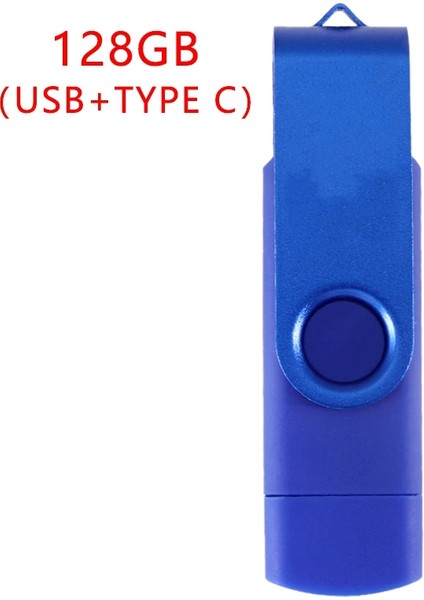 Flash Disk, Oksitlenmiş Klips (Usb+Type C) 3.0 128GB Flash Bellek U Disk, Android Cihaz/pc/tablet/(Koyu Mavi) (Yurt Dışından)