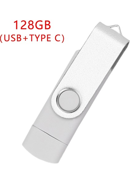 Flash Disk, Oksitlenmiş Klips (Usb+Tip C) 3.0 128GB Flash Bellek U Disk, Android Cihaz/pc/tablet/(Beyaz) (Yurt Dışından)