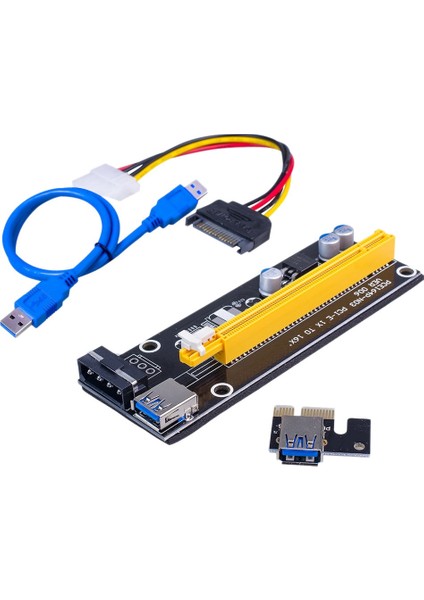 Pcı-E 1x Ila 16X Güç Yükseltici Adaptör Kartı USB 3.0 Uzatma Kablosu Güç Kablosu Gpu Yükseltici Genişletici Kablo Madencilik Dizüstü Bilgisayar Için (Yurt Dışından)