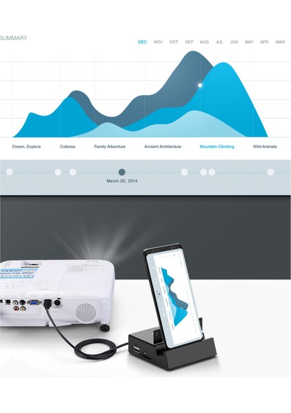 8'i 1 Arada USB C Hub Tip C Bağlantı Istasyonu Telefon Standı USB C - Uyumlu+Tf Bağlantı Istasyonu Güç Adaptörü (Yurt Dışından)