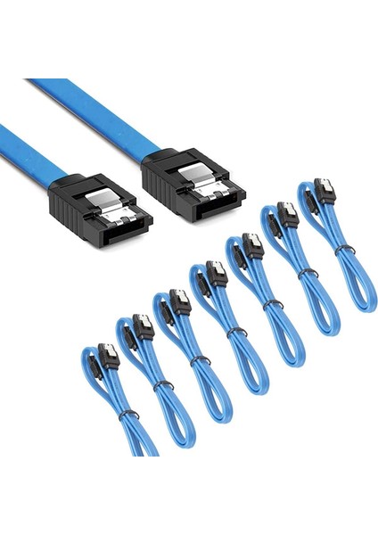 40CM Sata Veri Kablosu 6.0gbps Mavi Her Iki Uçlu Sata Seri Sabit Disk Kablosunu Takın Sata 3.0 SSD Veri Kablosu (Yurt Dışından)