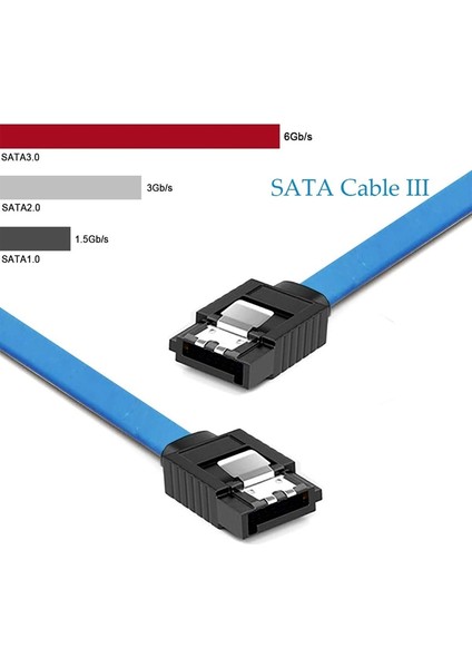 40CM Sata Veri Kablosu 6.0gbps Mavi Her Iki Uçlu Sata Seri Sabit Disk Kablosunu Takın Sata 3.0 SSD Veri Kablosu (Yurt Dışından)