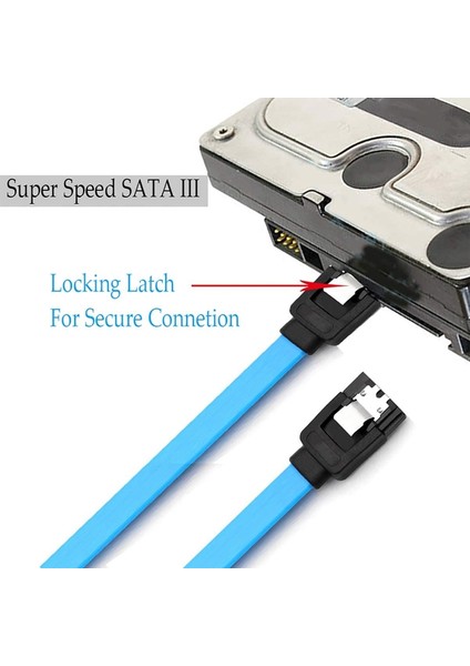 40CM Sata Veri Kablosu 6.0gbps Mavi Her Iki Uçlu Sata Seri Sabit Disk Kablosunu Takın Sata 3.0 SSD Veri Kablosu (Yurt Dışından)