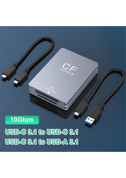 2'si 1 Arada Cfexpress Tip B Sd Kart Okuyucu Cfexpress Okuyucu USB 3.2 10 Gbps Slr Için /a Kablolu Çift Yuva (Yurt Dışından)