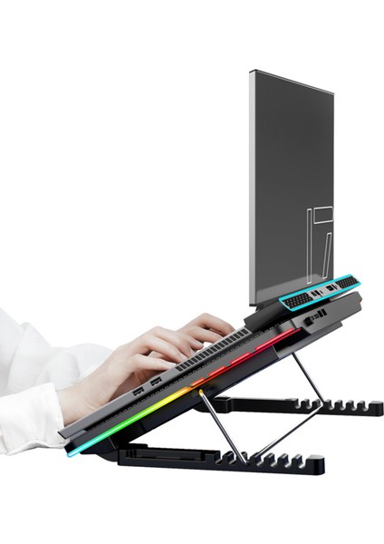 Dizüstü Bilgisayar Soğutma Pedi. 11-17,3 Inç Laptoplara Uygun, Açısı Ayarlanabilir Laptop Fanı, Telefon Tutuculu (Yurt Dışından) fiyatları