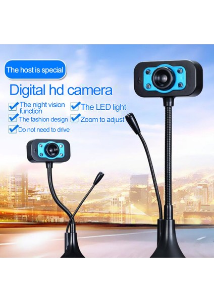 Hd Web Kamerası Gürültü Önleyici Mikrofonlu USB Web Kamerası 360 Derece Dönebilen Web Kamerası 640X480P (Yurt Dışından)
