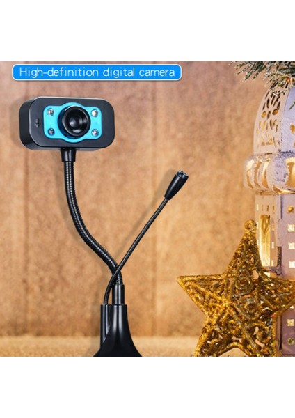 Hd Web Kamerası Gürültü Önleyici Mikrofonlu USB Web Kamerası 360 Derece Dönebilen Web Kamerası 640X480P (Yurt Dışından)