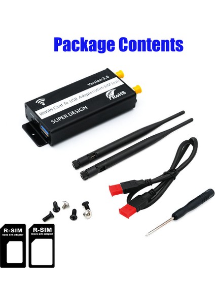 Wwan/lte/4g Modülü Için Yuvalı Harici Ağ Kartı Ngff (M.2) - USB 3.0 Kablosuz Wifi Adaptörü (Yurt Dışından)