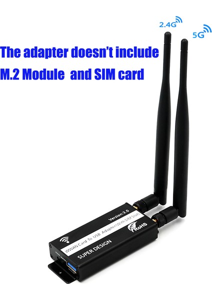 Wwan/lte/4g Modülü Için Yuvalı Harici Ağ Kartı Ngff (M.2) - USB 3.0 Kablosuz Wifi Adaptörü (Yurt Dışından)