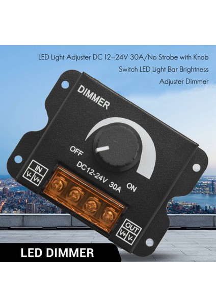LED Işık Ayarlayıcı Dc 12-24V 30A/TOPUZU Anahtarı ile Strobe Yok LED Işık Çubuğu Parlaklık Ayarlayıcı Dimmer (Yurt Dışından)