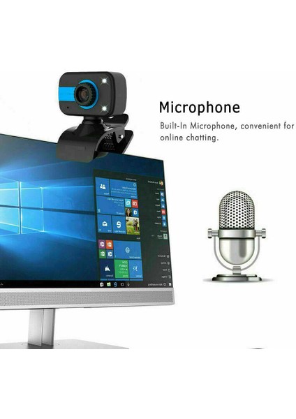 Pc Web Kamerası 720P USB Bilgisayar Kamerası Mikrofonlu USB Web Kamerası Video Kameralar (Yurt Dışından)
