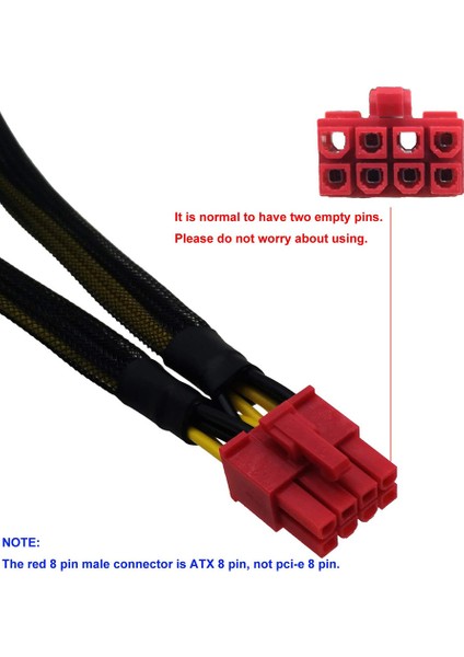 Cpu 8 Pin Erkek - Çift Pcıe 2x 8 Pin (6+2) Modüler Güç Kaynağı Için Erkek Gpu Güç Adaptörü Kablosu 25 Inç (63 Cm) (Yurt Dışından)