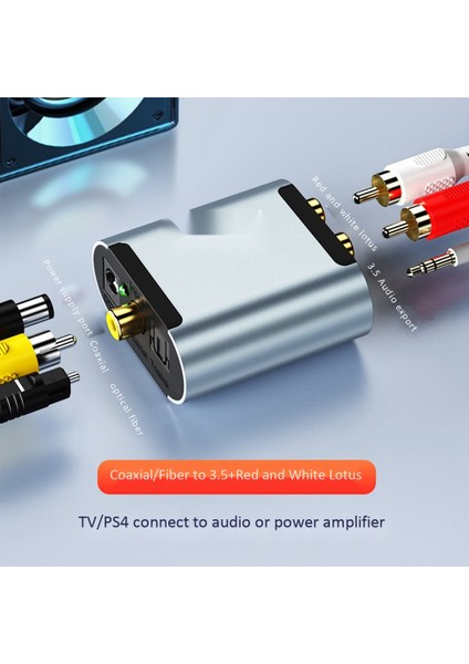 3,5 mm Ses Hd Kod Çözücü Koaksiyel Hat + Optik Fiber ile Dijital Fiber Koaksiyelden Analog Ses Hattına Dönüştürücü (Yurt Dışından) fırsatları