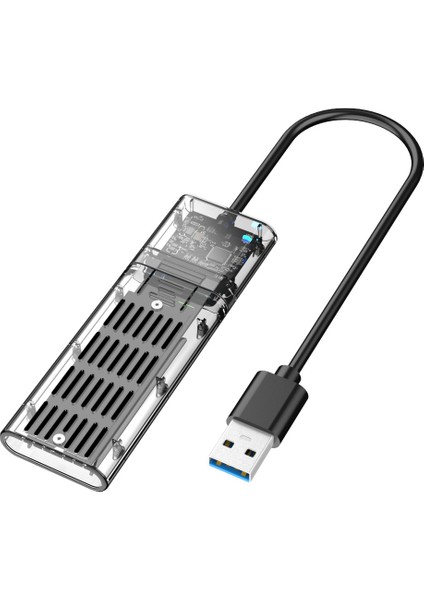Şeffaf M.2 SSD Muhafaza Yüksek Hızlı Usb3.0 Gen1 5 Gb/s M.2 Ngff Sata Harici Sabit Disk Kutusu Pc Için Siyah (Yurt Dışından)