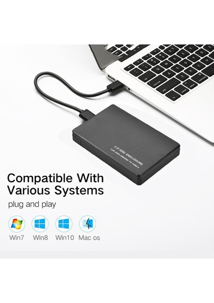HDD Muhafazası, 2,5 Inç Usb3.0 Sata3.0 HDD Sabit Disk Sürücüsü Harici HDD Muhafazası 6 Gbps Desteği 3 Tb Uasp Protokolü (Yurt Dışından)