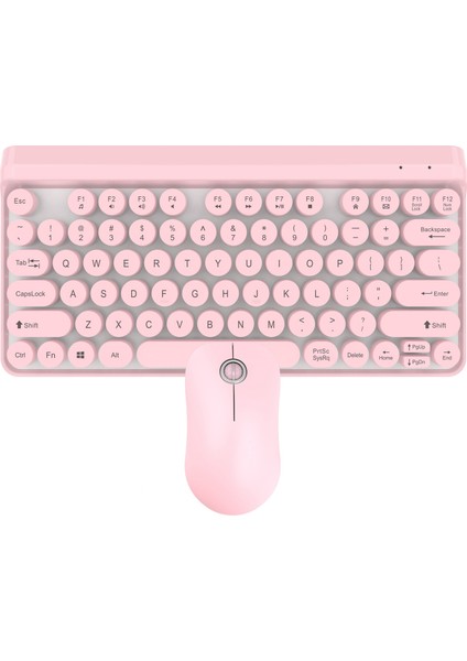 L100 2.4g Ince Optik Kablosuz Klavye ve Fare Mini Multimedya Klavye Fare Kombinasyonu Pc Dizüstü Bilgisayar Için Set (Pembe) (Yurt Dışından)