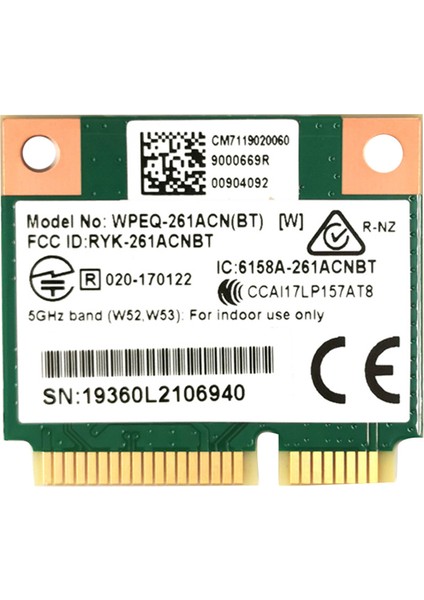 QCA6174 WPEQ-261ACN(BT) Wıfı Kartı 802.11AC 867M QCA6174 Bluetooth 4.2 Wıfı 5 Mini Pcıe Kablosuz Kartı (Yurt Dışından)