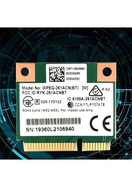 QCA6174 WPEQ-261ACN(BT) Wıfı Kartı 802.11AC 867M QCA6174 Bluetooth 4.2 Wıfı 5 Mini Pcıe Kablosuz Kartı (Yurt Dışından)