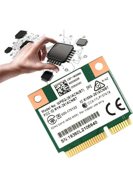 QCA6174 WPEQ-261ACN(BT) Wıfı Kartı 802.11AC 867M QCA6174 Bluetooth 4.2 Wıfı 5 Mini Pcıe Kablosuz Kartı (Yurt Dışından)