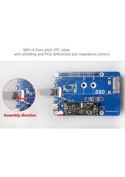 Raspberry Pi5 Için MPS2280 Poe Poe Pcıe'den Nvme SSD Hat Desteği 2230/2242/2280 SSD Desteği 5V4.5A Çıkışı (Yurt Dışından)