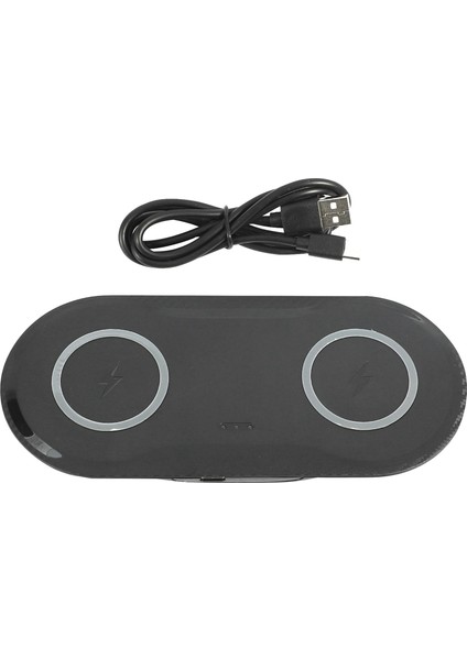 Kablosuz Şarj Cihazı, 2'si 1 Arada Hızlı Şarj Cihazı Çift Cep Telefonu Hızlı Şarj Istasyonu 10W Ince Işık Şarj Istasyonu (Yurt Dışından)