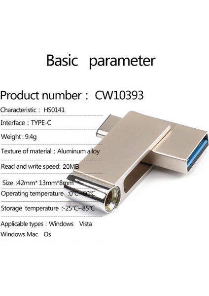 2 In 1 Otg Tip-C USB 3.0 Flash Sürücü 64 GB Kapasiteli U Disk Memory Stick Kalem Sürücü Usb3.0 Kalem Sürücüler Android Akıllı Telefon Tablet Pc 0141 (Yurt Dışından)