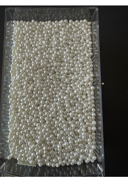 Beyaz Renk Cam Inci Boncuk 4 mm modelleri