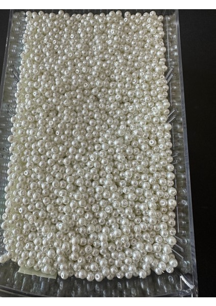 Beyaz Renk Cam Inci Boncuk 4 mm fırsatları