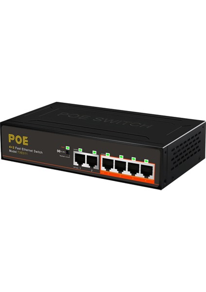 6 Bağlantı Noktalı Poe Anahtarı 100M Dahili Güç Kaynağı Poe Ayırıcı 52V1.25A Uzun Mesafe Iletim 250 Metre Ab Tak (Yurt Dışından)