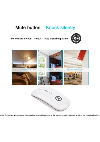 Kablosuz Fare Mini Taşınabilir 2.4g Şarj Edilebilir USB Arkadan Aydınlatmalı Solunum Yüksek Hızlı Dizüstü Bilgisayar Kablosuz Fare (Yurt Dışından) modelleri