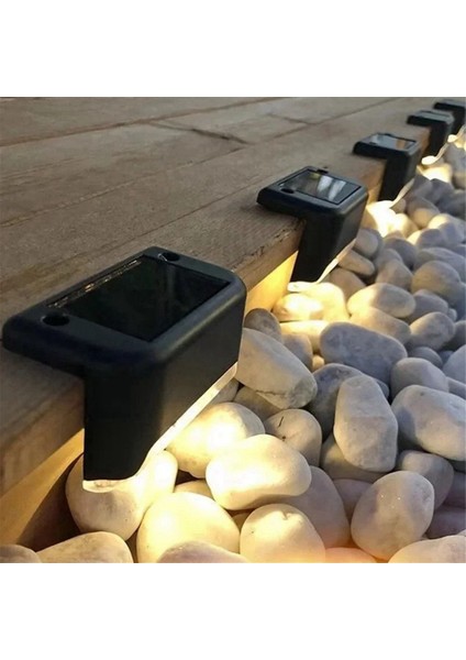 12 Adet LED Güneş Enerjili Adım Lambası Yolu Merdiven Açık Bahçe Işıkları Su Geçirmez Balkon Işık Dekorasyonu Veranda Işığı, Bir (Yurt Dışından)
