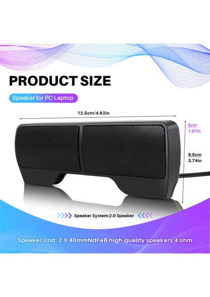 Dizüstü Dizüstü Bilgisayar Masaüstü Tablet Için USB Hoparlör Üzerinde Klip Kablolu Stereo Hoparlör Hattı Denetleyicisi Soundbar (Yurt Dışından) fırsatları