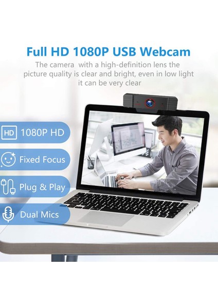K2 Web Kamerası 1080P Full Hd 2 Web Kamerası Bilgisayar Masaüstü Dizüstü Bilgisayar Için Mikrofon Cmos USB Web Kamerası (Yurt Dışından)