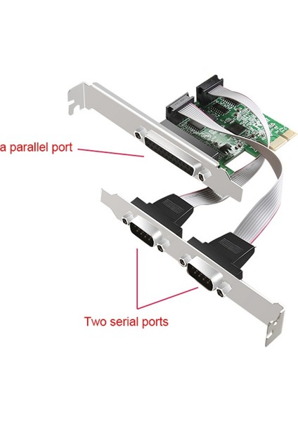 Çift RS232 -232 Seri Bağlantı Noktalarına Pcı Genişletme Kartı Adaptörü Dönüştürücü Com ve DB25 Yazıcı Paralel Bağlantı Noktası (Yurt Dışından)