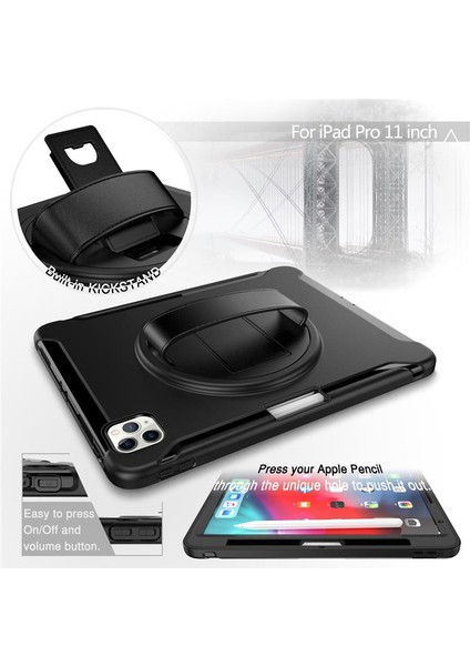 2020 Pro 12,9 Inç Tablet Pc Kılıfı, Saplı ve 360 Derece Dönen Kickstand Tablet Standı Kılıfı Için (Yurt Dışından)