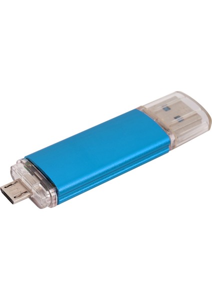 64 GB Renkli Metal Kasa USB 3.0 Flash Sürücü Otg Pendrive Mikro－usb Sopa Harici Depolama Memory Stick Android Mavi (Yurt Dışından)