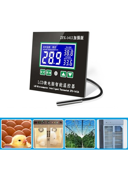 Sera Sıcaklık Kontrolü Için LCD Ekranlı Dijital Termostat 16A Yüksek Güçlü Sıcaklık Kontrol Cihazı (110-220V) (Yurt Dışından)