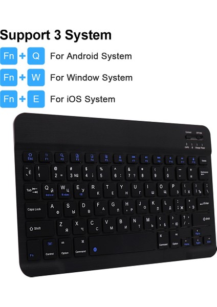 Kablosuz Klavye, Micro-Soft/surface Pro 5 Için Rusça / Ingilizce Çift Dilli Bluetooth Klavye (Yurt Dışından)