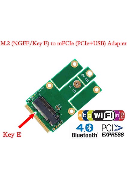 M.2 Ngff Anahtar E'den Mini Pci-E Wifi Bluetooth 4.0 Usb2.0 Adaptör Kartına (Yurt Dışından)