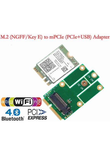M.2 Ngff Anahtar E'den Mini Pci-E Wifi Bluetooth 4.0 Usb2.0 Adaptör Kartına (Yurt Dışından)