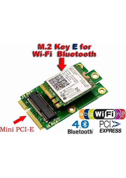 M.2 Ngff Anahtar E'den Mini Pci-E Wifi Bluetooth 4.0 Usb2.0 Adaptör Kartına (Yurt Dışından)