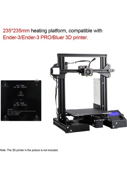 24V 3D Yazıcı Yatağı Mk3 Isıtma Platformu Alüminyum Plaka 235X235X3MM -3/-3 Pro Için 90 cm Yatağı Tel ile (Yurt Dışından)