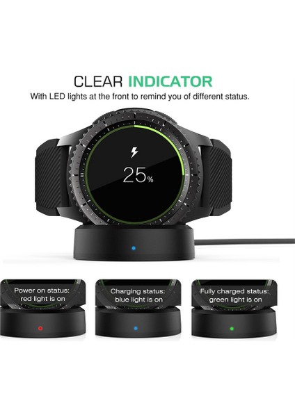 Gear S3 Frontier S2 Için Kablosuz Hızlı Şarj Cihazı Galaxy Watch Için Şarj Cihazı (Yurt Dışından)