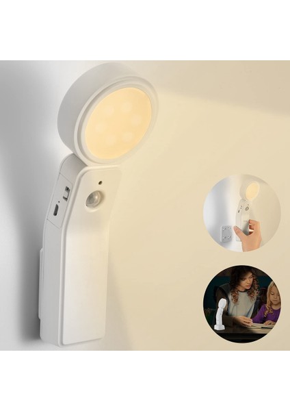 Hareket Sensörlü LED Gece Lambası, USB Şarj Edilebilir Lamba, Kabin 3 Mod (6 Led, Sıcak Işık) (Yurt Dışından) fiyatları